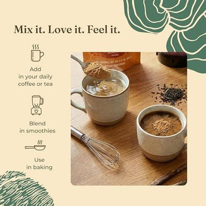 Four Sigmatic Gut Health Mushroom Blend | Organic Mushroom Powder Complex with Turkey Tail, Lion’s Mane, Cordyceps, Chaga, Probiotics and More | Natural Immune Support Supplement | 30 Servings