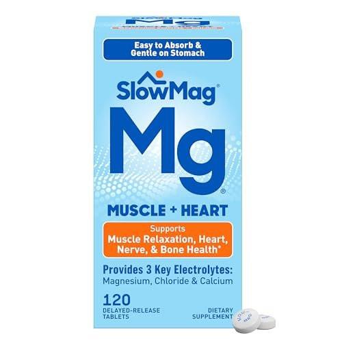 SlowMag Muscle & Heart Magnesium Chloride Supplement with Calcium, 120 Count, Supports Muscle Relaxation, Heart, Nerve & Bone Health, High Absorption - görsel 5