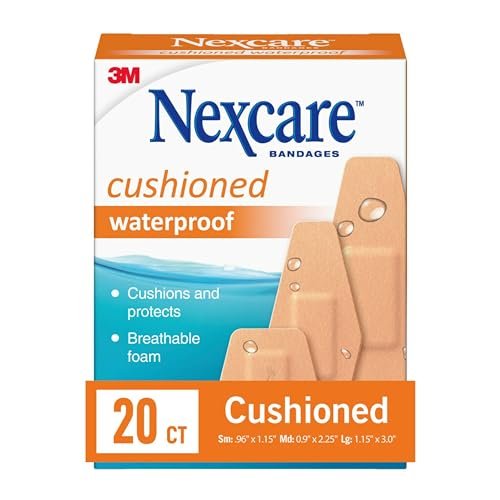 Nexcare Waterproof Cushioned Bandages, Assorted Sizes, 20 Count - görsel 1