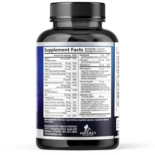 Multivitamin for Men - Advanced Supplement with Full-Spectrum Formula, Essential Vitamins A, C, D, E, & Zinc - High Potency B Vitamins Multi - Men’s Daily Multivitamins - Bottled in USA - 120 Capsules - görsel 17