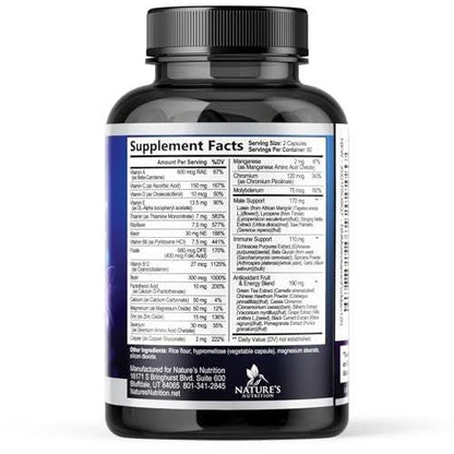 Multivitamin for Men - Advanced Supplement with Full-Spectrum Formula, Essential Vitamins A, C, D, E, & Zinc - High Potency B Vitamins Multi - Men’s Daily Multivitamins - Bottled in USA - 120 Capsules
