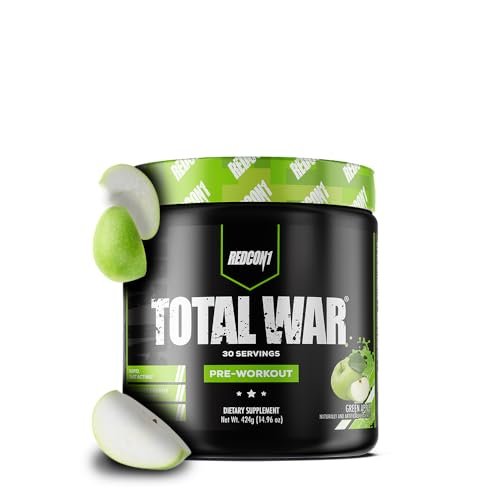 REDCON1 Total War Pre Workout, Green Apple - – Key Ingredients: Caffeine Anhydrous (200mg), Beta-Alanine (3.2g), – Image 9