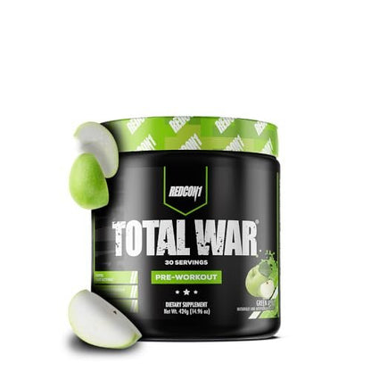 REDCON1 Total War Pre Workout, Green Apple - – Key Ingredients: Caffeine Anhydrous (200mg), Beta-Alanine (3.2g), – Image 9