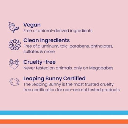 Megababe Sweat Absorbing Body Powder - Bust Dust, with Applicator Pump, Summer and Hot Weather Must-Have, Talc-Free, All Natural, 3 oz