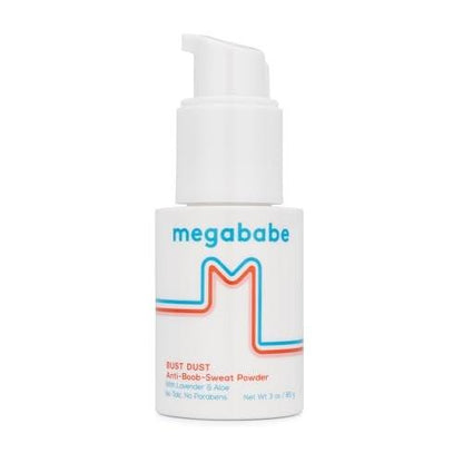 Megababe Sweat Absorbing Body Powder - Bust Dust, with Applicator Pump, Summer and Hot Weather Must-Have, Talc-Free, All Natural, 3 oz