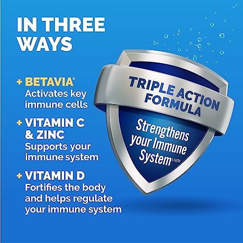 Emergen-C Immune+ Triple Action Immune Support Powder, BetaVia (R), 1000mg Vitamin C, B Vitamins, Vitamin D and Antioxidants, Super Orange – 50 Count - görsel 5