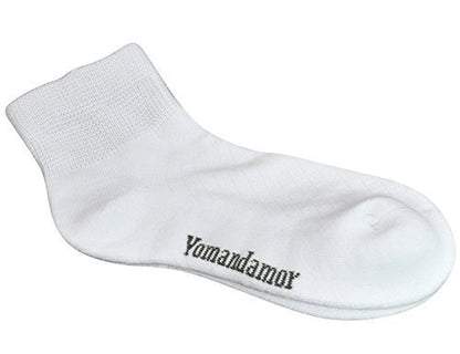 Yomandamor 5 Pairs Women's Cotton Ankle Breathable Mesh Diabetic Socks with Seamless Toe, L Size