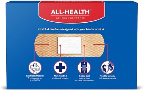 All Health Adhesive Fabric Bandages, 200 Count Assorted Sizes | Soft, Flexible Material | Protection for First Aid and Wound Care - görsel 2