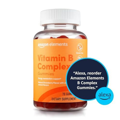 B-Complex Gummies – Supports Immune & Normal Energy Metabolism – 70 Gummies, 70-Day Supply – Vegan, Non-GMO