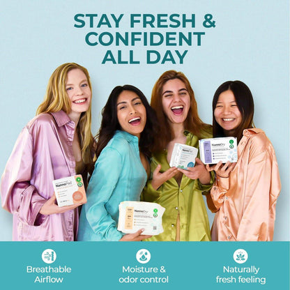 NannoPad Organic Pads for Women - 100% Organic Cotton Overnight Pads with Wings - High Absorbency (180mL), Comfortable & Ultra-Thin - No Fragrances, Odor-Control, Breathable - Super (1 Pack, 20 Count)
