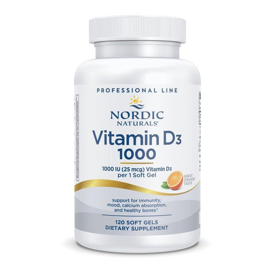 Nordic Naturals Pro Vitamin D3 1000, Orange - 120 Mini Soft Gels - 1000 IU Vitamin D3 - Supports Healthy Bones, Mood & Immune System Function - Non-GMO - 120 Servings