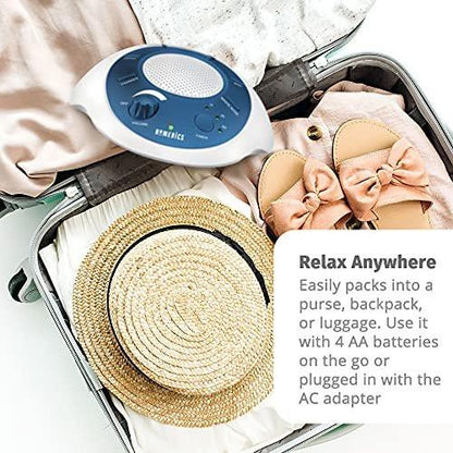 Homedics SoundSleep White Noise Sound Machine, Blue, Small Travel Sound Machine with 6 Relaxing Nature Sounds, Portable Sound Therapy for Home, Office, Nursery, Auto-Off Timer