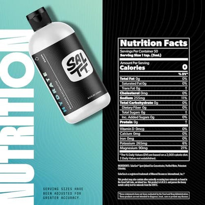 SALTT - Hydrate (8.3 oz) - Electrolytes Drops - Energy Boost - Sodium, Potassium, Magnesium, Zinc, Copper - Unflavored - Ultra Low Carb - Zero Sugar, Vegan, Gluten Free, Non GMO - By Keto Chow