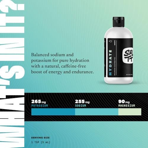 SALTT - Hydrate (8.3 oz) - Electrolytes Drops - Energy Boost - Sodium, Potassium, Magnesium, Zinc, Copper - Unflavored - Ultra Low Carb - Zero Sugar, Vegan, Gluten Free, Non GMO - By Keto Chow - görsel 4