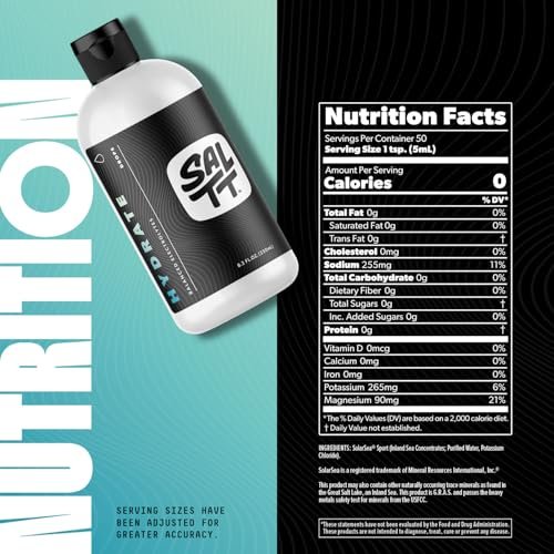 SALTT - Hydrate (8.3 oz) - Electrolytes Drops - Energy Boost - Sodium, Potassium, Magnesium, Zinc, Copper - Unflavored - Ultra Low Carb - Zero Sugar, Vegan, Gluten Free, Non GMO - By Keto Chow - görsel 16