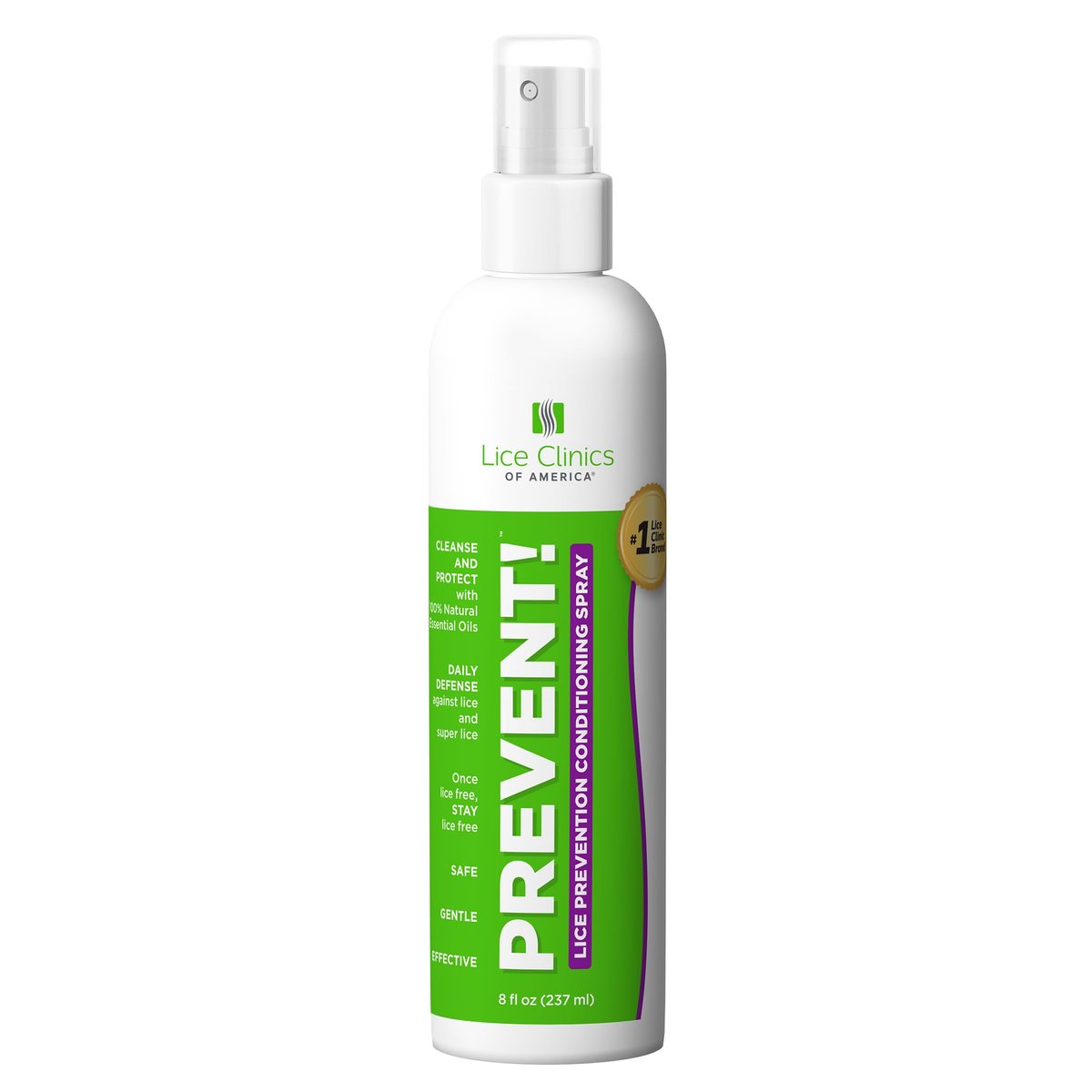 Lice Clinics of America Daily Lice Prevention Conditioning Spray – Repel Lice with 100% Natural Essential Oil, 8 Fl Oz - görsel 1
