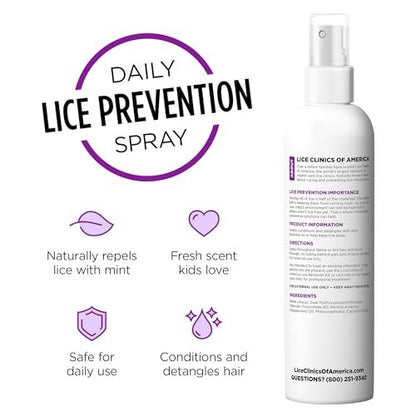 Lice Clinics of America Daily Lice Prevention Conditioning Spray – Repel Lice with 100% Natural Essential Oil, 8 Fl Oz