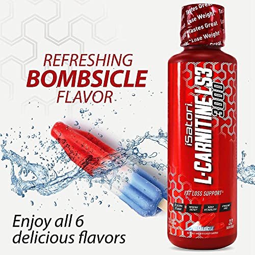 iSatori L-Carnitine LS3 3000, Liquid L-Carnitine with Acetyl L-Carnitine, L-Carnitine L-Tartrate, Stimulant Free Pre Workout, Low Calories, Sugar, Gluten, Keto-Friendly, Bombsicle Flavor (32 Servings) - görsel 1