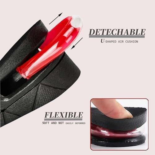 Height Increase Insole, 4-Layer Heel Shoe Lift with Air Cushion Elevator Kits Inserts (ONE Pair) for Men & Women Taller Insoles 1.2" to 3.5” Variable Height - görsel 8