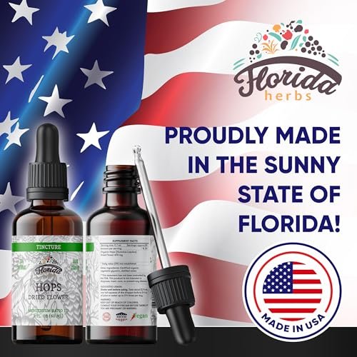 FLORIDA HERBS Hops Tincture, Organic Hops Extract Drops (Humulus Lupulus) Dried Flowers - Non-GMO 2 oz - görsel 10