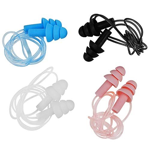 Noise Cancelling Ear Plugs with Cords 4 Pairs, Noise Reduction Soft Silicone Earplugs Waterproof Reusable Ear Plug for Sleeping, Snoring, Swimming, Study, High Fidelity Earplugs - görsel 1