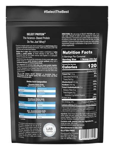 PEScience Select Protein Powder, Whey and Casein Blend, Lean Protein Powder for Women and Men, Low Calorie, Low Carb, Keto Friendly, Gluten Free, Peanut Butter Cookie - 5 Servings