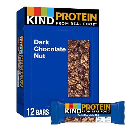 KIND Protein Bars, Dark Chocolate Nut, Gluten Free, 12g Protein, 12 Count - görsel 1