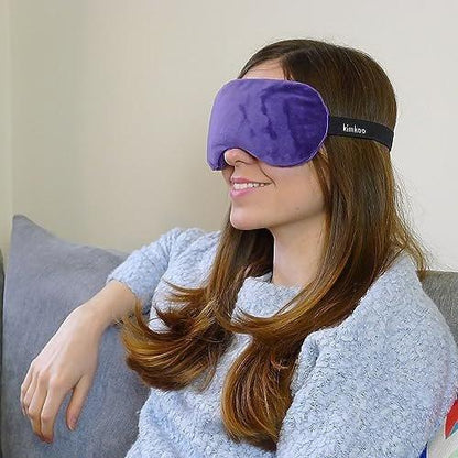 Kimkoo Moist Heat Eye Compress & Microwave Hot Eye Mask for Dry Eyes, Heated Eye Mask Natural and Healthy Therapies (Purple)