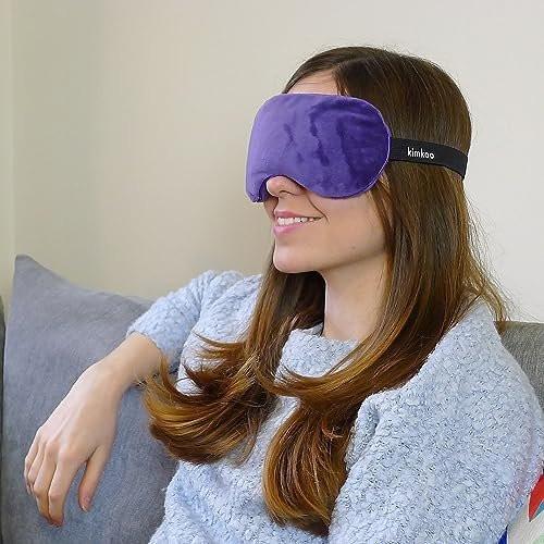 Kimkoo Moist Heat Eye Compress & Microwave Hot Eye Mask for Dry Eyes, Heated Eye Mask Natural and Healthy Therapies (Purple) - görsel 2