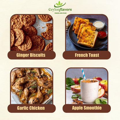 Ceylon Flavors Organic Ceylon Cinnamon Powder, Premium Special Grade, Non GMO, Harvested from a USDA Certified Organic Farm in Sri Lanka (3.5 oz)