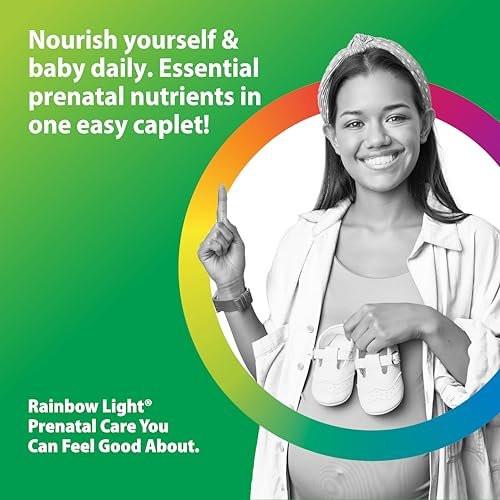 Rainbow Light Prenatal Multivitamin One + for Women | 30 Caplets | Essential Nutrition for Mom & Baby | Real Food Nutrients | with Iron, Vitamins, Folate, Biotin and More - görsel 5