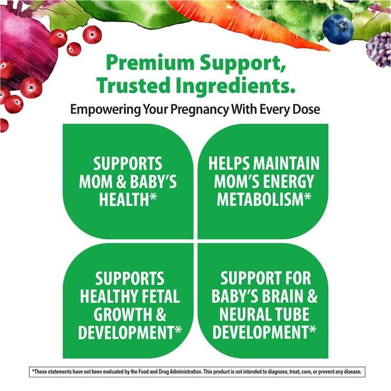 Rainbow Light Prenatal Multivitamin One + for Women | 30 Caplets | Essential Nutrition for Mom & Baby | Real Food Nutrients | with Iron, Vitamins, Folate, Biotin and More - görsel 7
