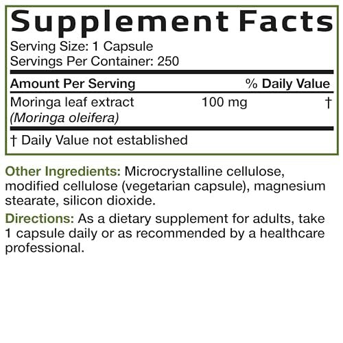 Bronson Moringa Extra Strength Capsules Moringa Oleifera Powder, 250 Count - görsel 3