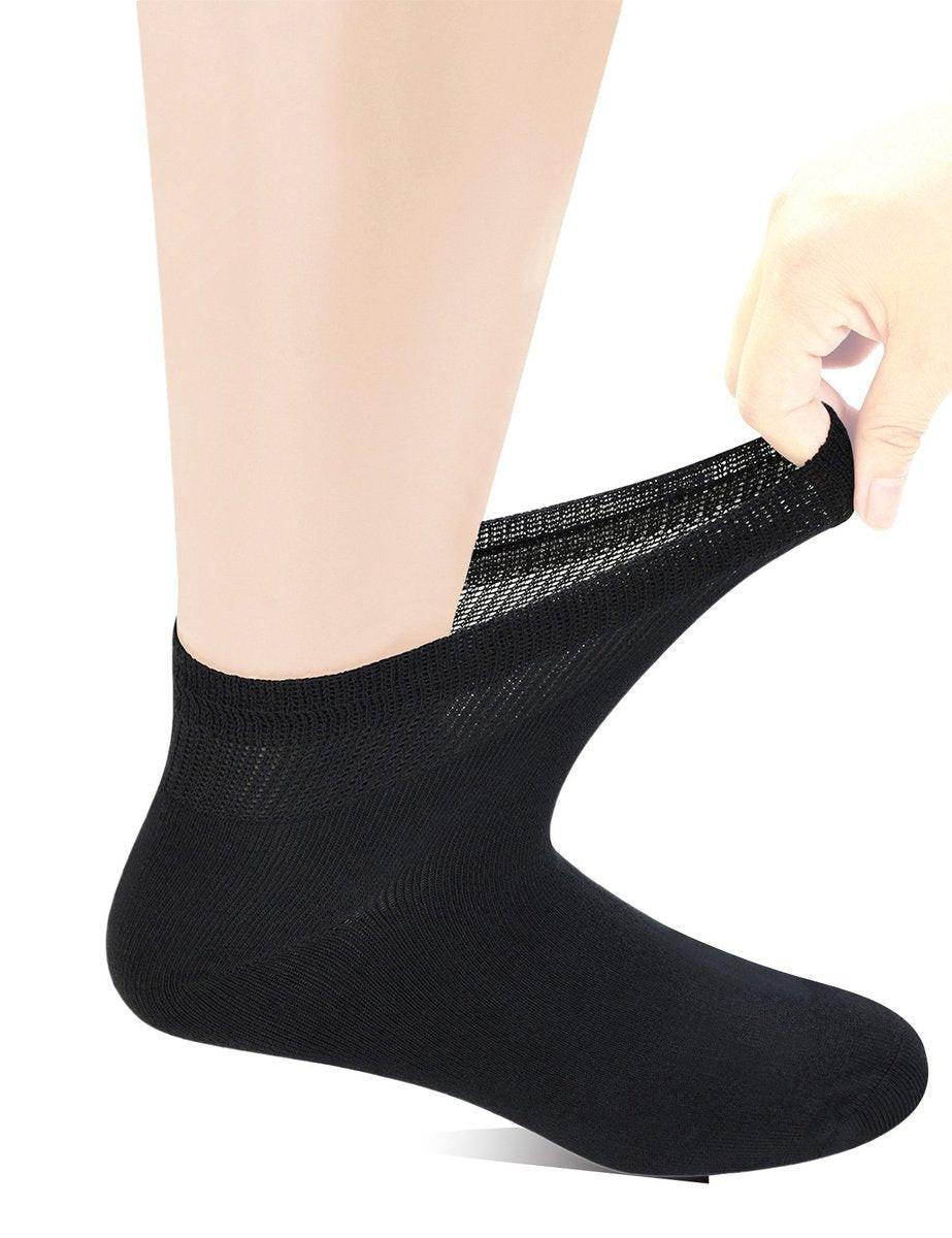 Yomandamor Men's Diabetic Ankle Socks with Seamless Toe and Non-Binding Top, 6 Pairs L Size (10-13) - görsel 5
