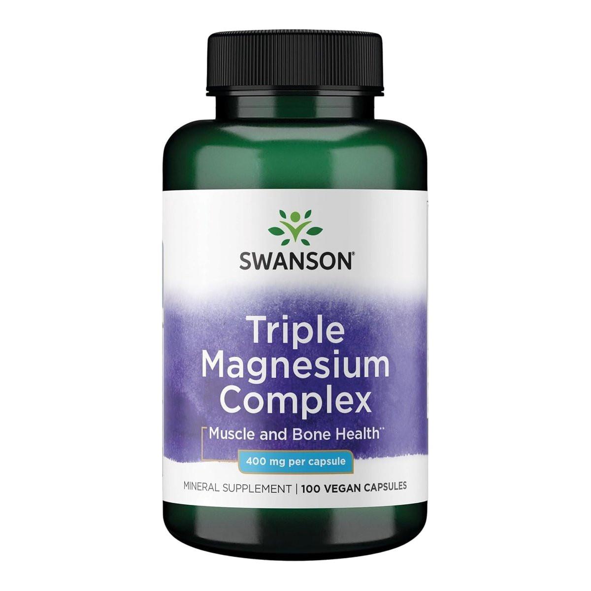 Swanson Triple Magnesium Complex - 100 Capsules, 400mg Each - görsel 2