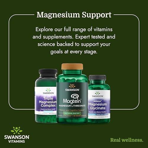 Swanson Triple Magnesium Complex - 100 Capsules, 400mg Each - görsel 11