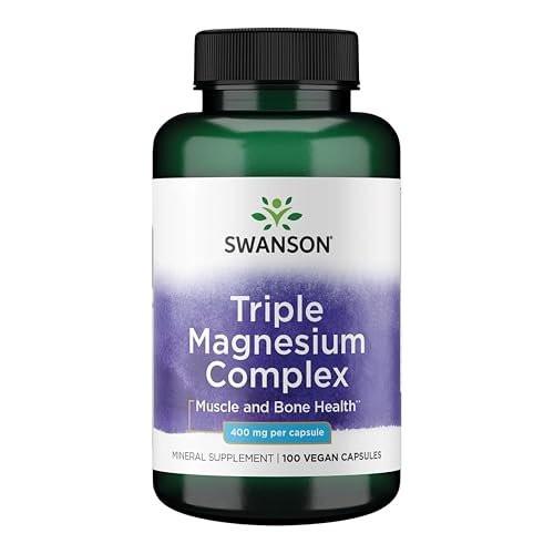 Swanson Triple Magnesium Complex - 100 Capsules, 400mg Each - görsel 1