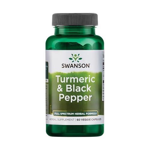 Swanson Organic Turmeric & Black Pepper Joint Health Supplement for Active Adults Seeking Anti-Inflammatory Support with Enhanced Bioavailability (60 Vegan Capsules) - görsel 1
