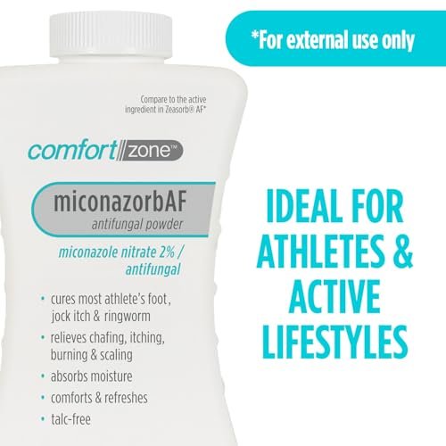 Comfort Zone Miconazorb Antifungal Powder, Talc-Free, Miconazole Nitrate 2%, For Treatment Of Athlete's Foot, Jock Itch And Ringworm, 2.5oz (71g) (3 Pack) - görsel 1