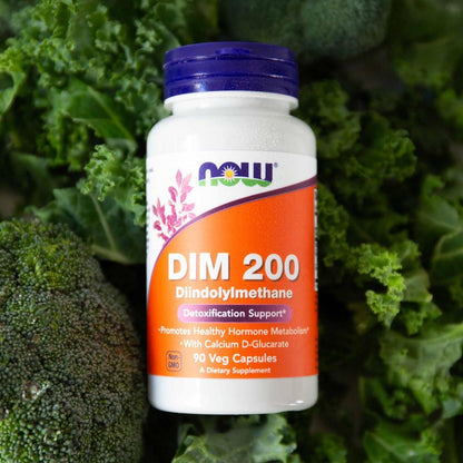 NOW Foods Supplements, DIM 200 (Diindolylmethane) with Calcium D-Glucarate, 90 Veg Capsules