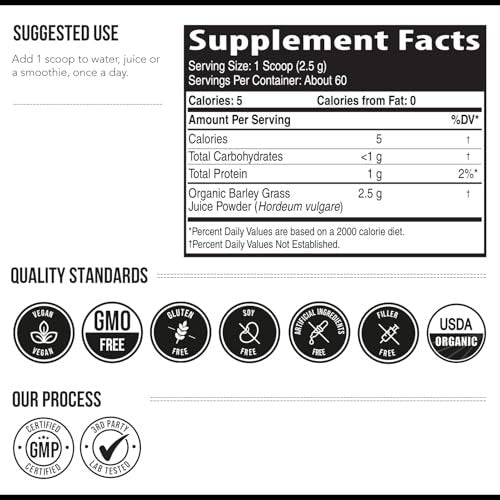 Organic Barley Grass Juice Powder - Grown in – Organic and Raw: Grown without synthetic pesticides or – Image 14