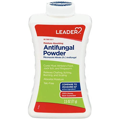 Leader Moisture Absorbing Talc-Free Powder for Skin, 2.5 oz
