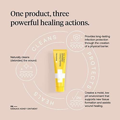 First Honey Wound Healing Ointment [ 1oz - 28.4g ] | 100% Active Leptospermum | Fast Relief & Skin Repair | Manuka Honey from New Zealand | Antibiotic Free Burn Care, Scar Gel, Dressing Aid - görsel 1