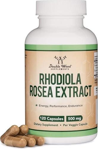 Rhodiola Rosea Supplement 500mg, 120 Vegan Capsules (Third Party Test, Gluten Free, 3% Salidrosides, 1% Rosavins Extract) for Performance, Calming, Motivation by Double Wood - görsel 7