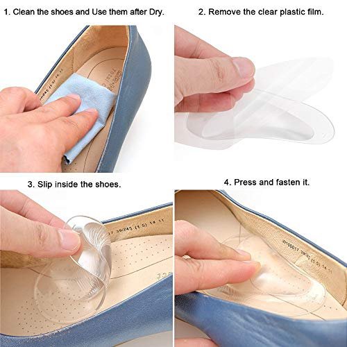 Dr. Foot's Arch Support Shoe Insoles for Flat Feet, Gel Arch Inserts for Plantar Fasciitis, Adhesive Arch Pad for Relieve Pressure and Feet Pain- 3 Pairs (Beige+Blue+ Clear, 3 Count (Pack of 1)) - görsel 1