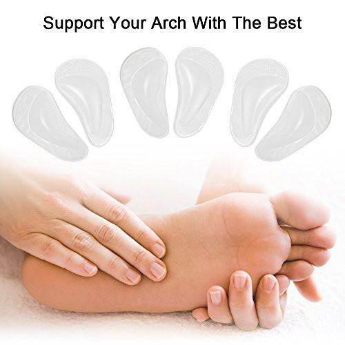 Dr.Foot Plantar Fasciitis Arch Support Shoe Insoles 5 Pairs, Thicken Gel Arch Pads for Flat Feet - Self-Adhesive Arch Cushions Inserts for Men and Women - görsel 3