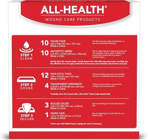 All Health Wound Care Kit & First Aid Supplies, 40 Piece | for Small to Medium Sized Wounds, Professional Use for Car, Home, Camping, Hiking and More - görsel 11