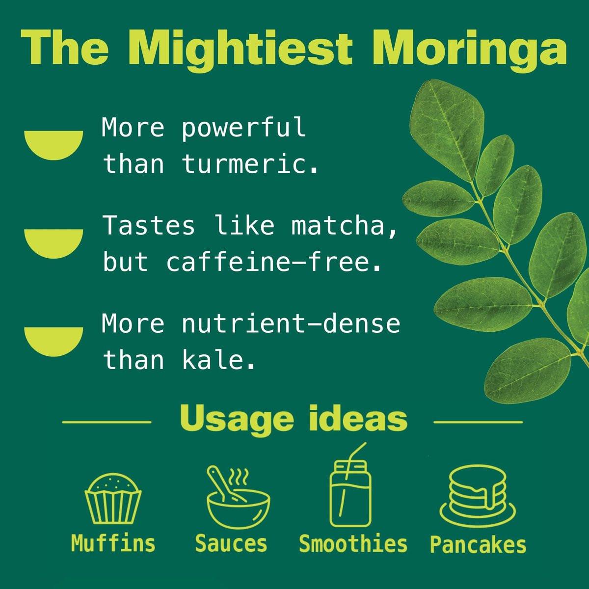 Kuli Kuli Moringa Oleifera Organic Leaf Powder & Green Smoothie, 100% Pure USDA Certified & Non-GMO Moringa Powder, Great with Smoothies, Tea, and Food - Single Pack, 10.6 oz - görsel 8