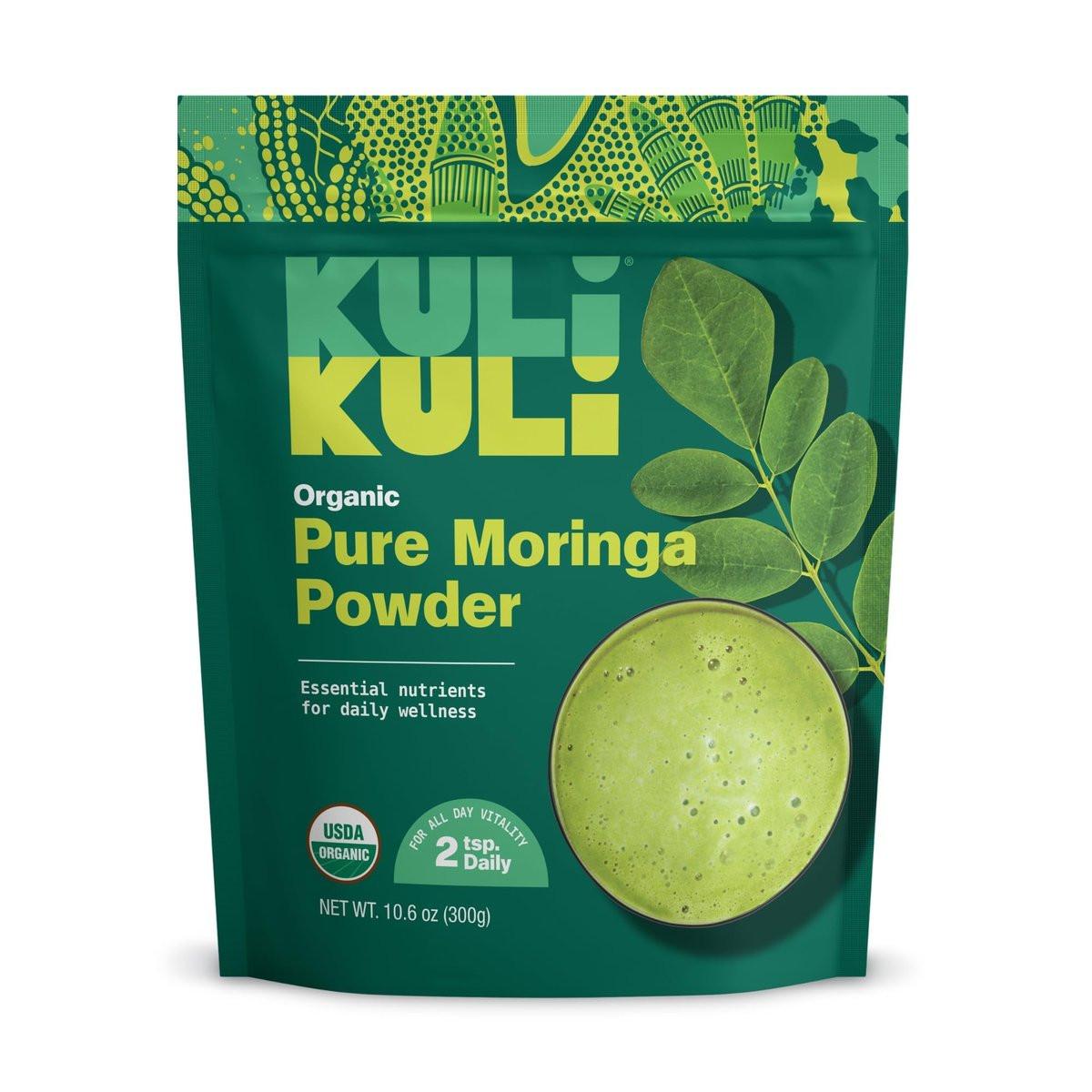 Kuli Kuli Moringa Oleifera Organic Leaf Powder & Green Smoothie, 100% Pure USDA Certified & Non-GMO Moringa Powder, Great with Smoothies, Tea, and Food - Single Pack, 10.6 oz - görsel 2
