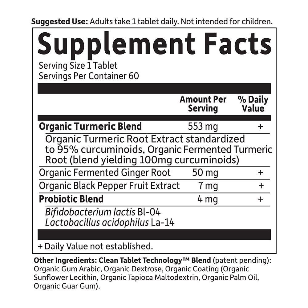 Garden of Life Organics Maximum Strength Turmeric Joints & Mobility Support 30 Tablets - 500mg Curcumin (95% Curcuminoids) Black Pepper - Organic Non-GMO Vegan & Gluten Free Herbal Supplements - görsel 10